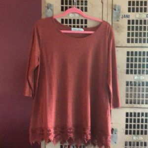 Southern grace rust colored top